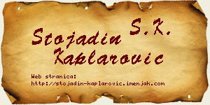 Stojadin Kaplarović vizit kartica